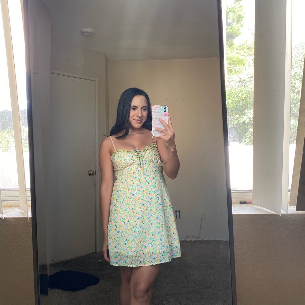 Yellow Floral Mini Dress
